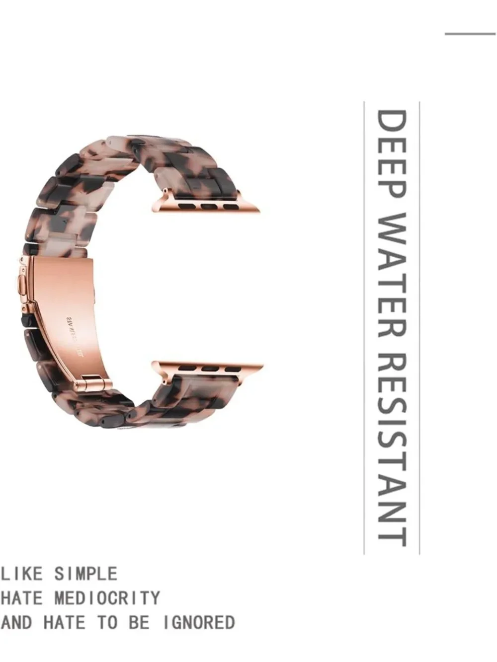 Stylish Lightweight Resin Apple Watch Bands for Men & Women, 38mm-49mm